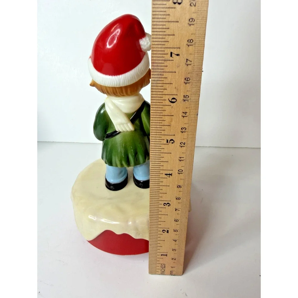 Vintage 1973 Musical Rotating Drummer Boy Christmas Figure Made in Hong Kong